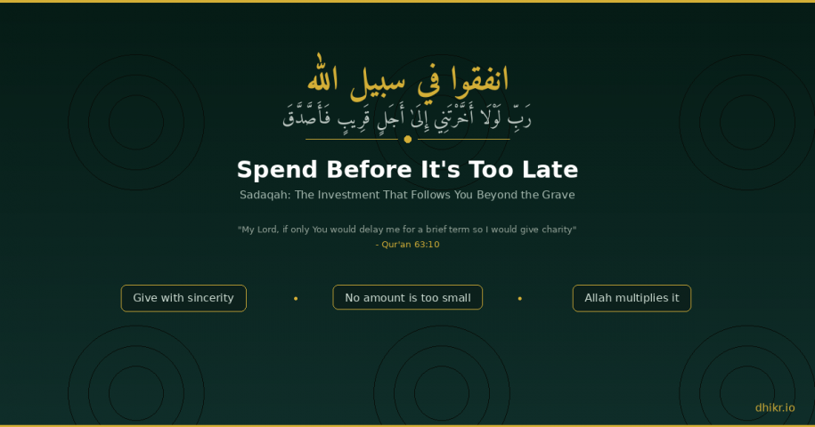 Sadaqah - Spending for the sake of Allah