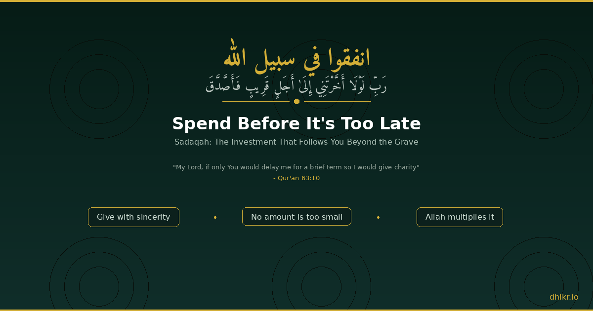Sadaqah - Spending for the sake of Allah