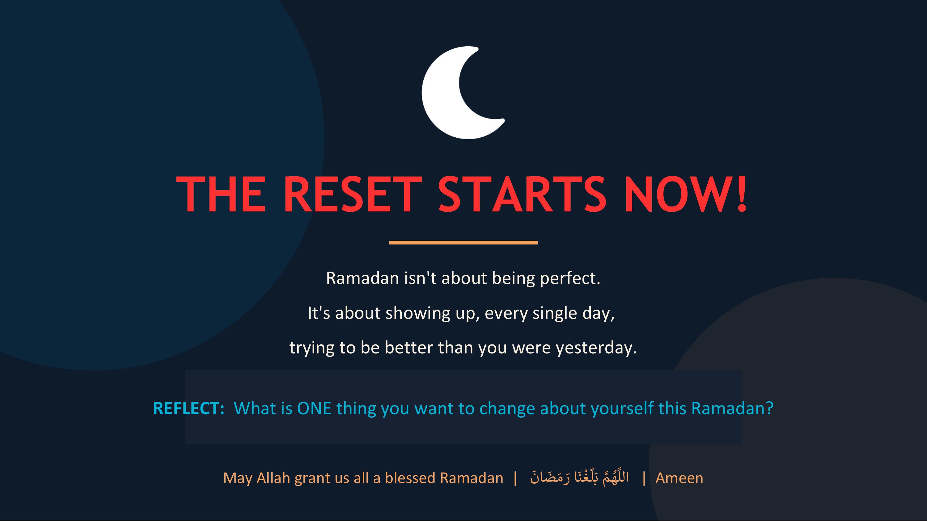 The Reset Starts Now